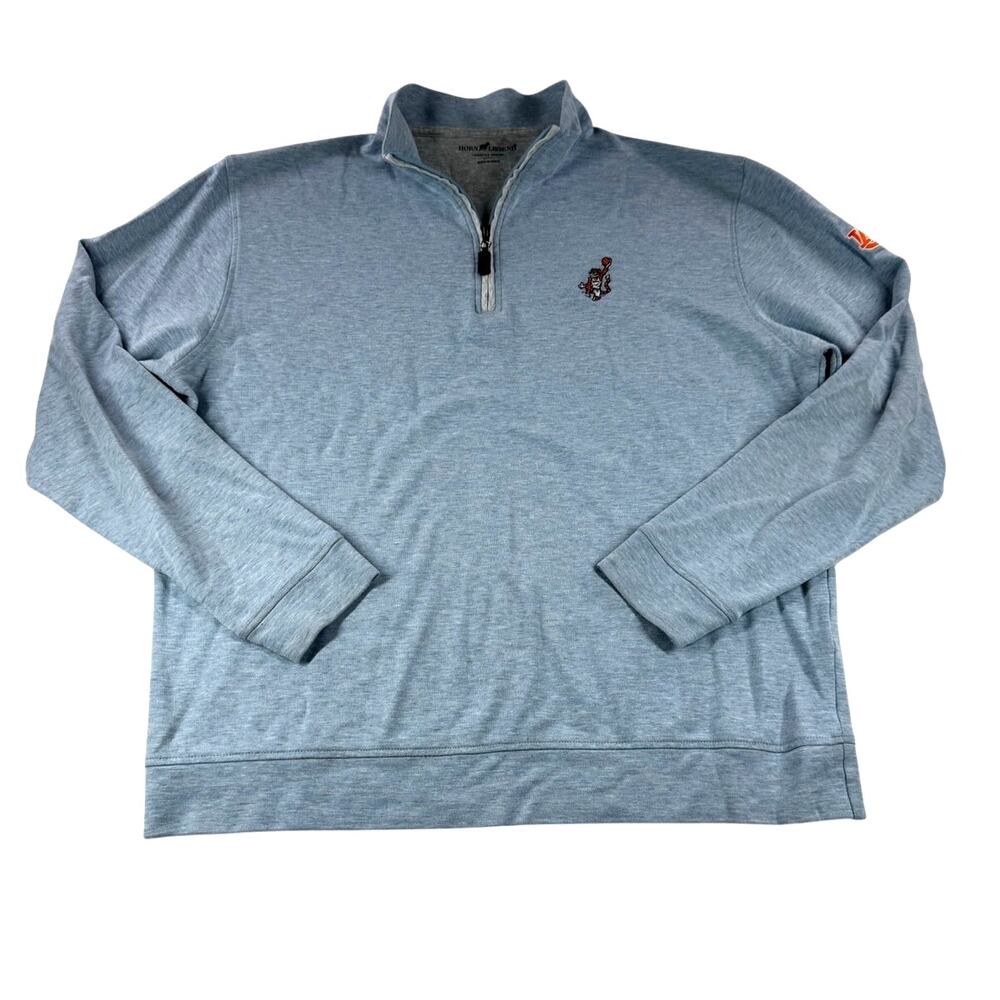 Horn Legend Auburn University Quarter Zip L Heather Blue Basketball Aubie Tigers